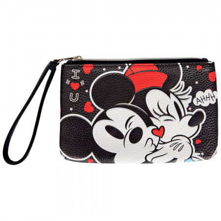 Mickey and Minnie Mouse Kisses and Hearts Purse Wallet Wristlet